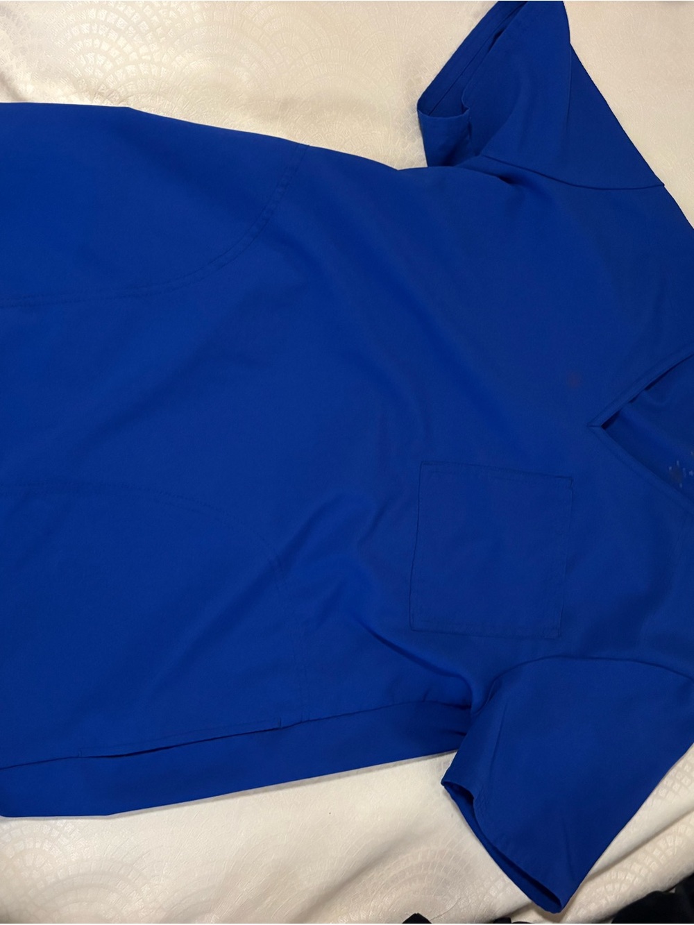 Men's Royal Blue V-Neck Scrub Top - Unbranded